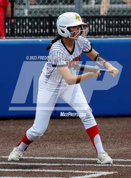 Thumbnail 3 in Muenster vs. Trenton (UIL 2A Softball Regional Semifinal) photogallery.