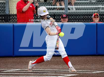 Thumbnail 3 in Muenster vs. Trenton (UIL 2A Softball Regional Semifinal) photogallery.