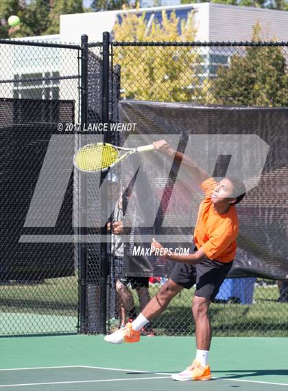 Thumbnail 1 in Golden v Lewis Palmer (CHSAA 4A Region 1 1 Doubles) photogallery.