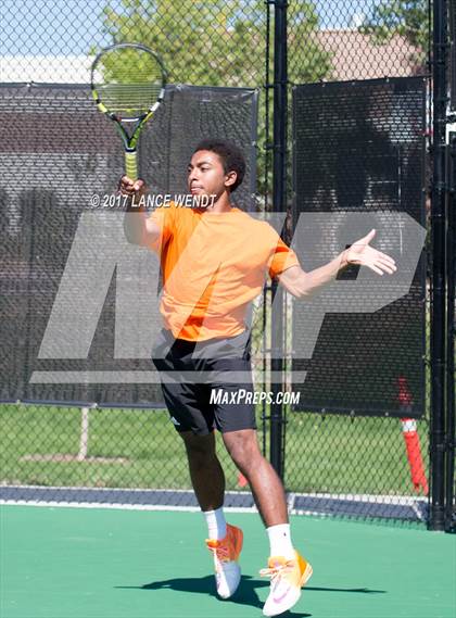 Thumbnail 1 in Golden v Lewis Palmer (CHSAA 4A Region 1 1 Doubles) photogallery.