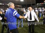 Coaches exchange congratuations after 2009 Div. II title game between Servite and Rocklin. 