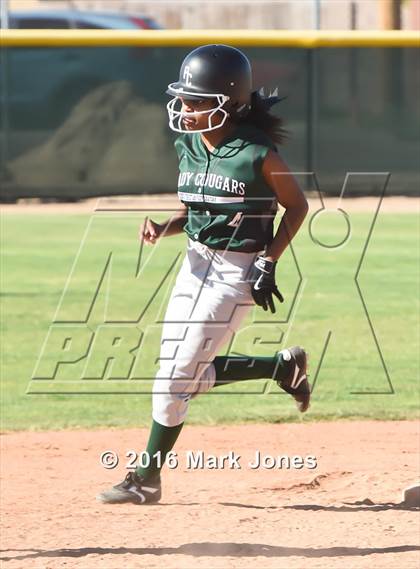 Thumbnail 2 in Phoenix Christian vs. Seligman (Chandler Prep Softball Classic) photogallery.