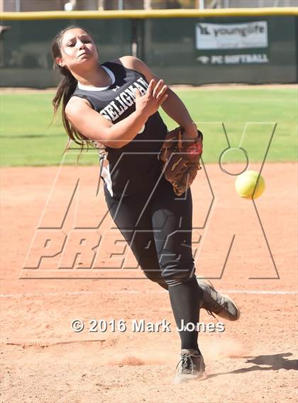 Thumbnail 2 in Phoenix Christian vs. Seligman (Chandler Prep Softball Classic) photogallery.