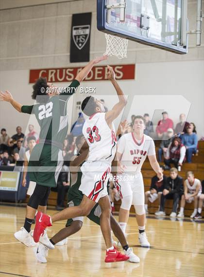 Thumbnail 1 in Holiday Hoops Ripon vs. Manteca photogallery.