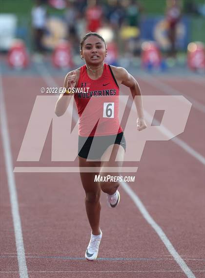 Thumbnail 1 in CIF State Track and Field Championships (Girls 100 Meter) photogallery.