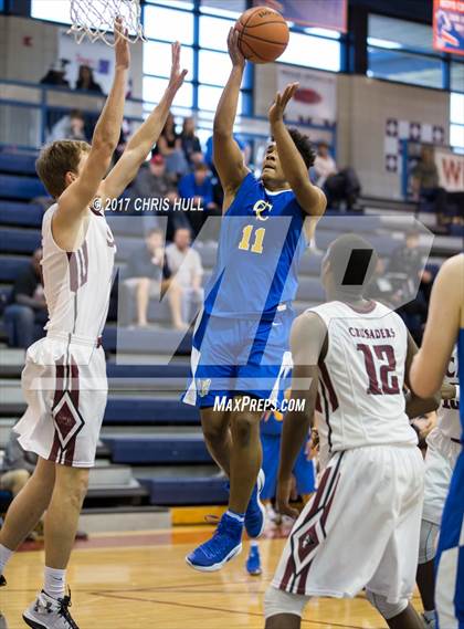 Thumbnail 3 in Carmel Christian vs. Seffner Christian (Hoodie's House Hoops Classic) photogallery.