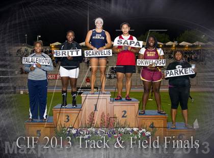 Thumbnail 1 in CIF State Track & Field Championships (Girls Podium Awards/Posters) photogallery.