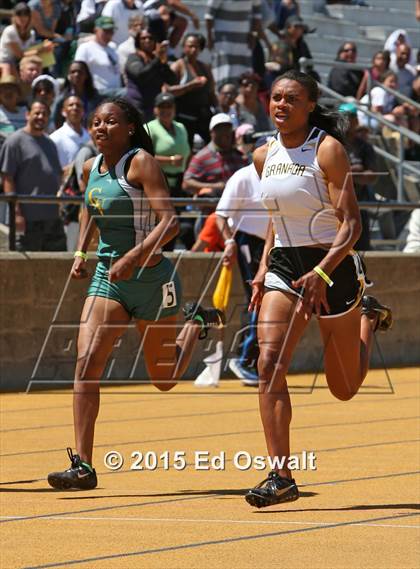 Thumbnail 1 in CIF NCS Masters Track and Field Championships (Girls 100 and 200 Meter Dashes) photogallery.