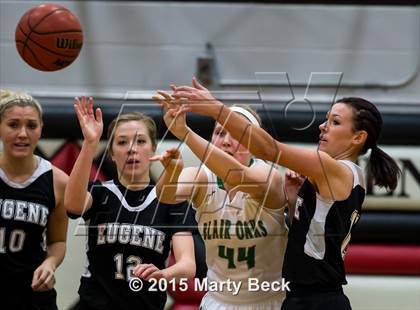 Thumbnail 1 in Blair Oaks vs Eugene (Eugene Tournament) photogallery.