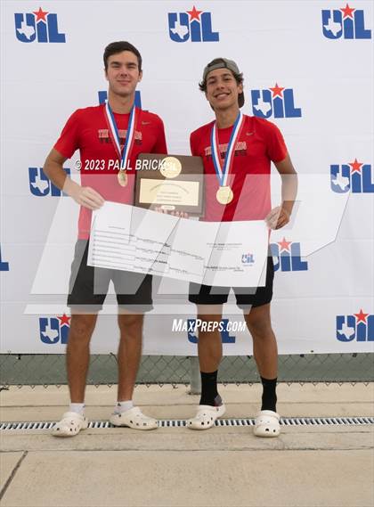 Thumbnail 3 in UIL 6A Tennis Boys and Mixed Doubles Finals (Medals) photogallery.