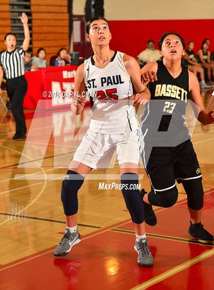 Thumbnail 2 in Bassett vs St. Paul (Mark Keppel Tournament) photogallery.