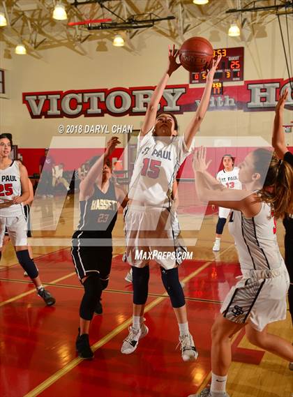 Thumbnail 2 in Bassett vs St. Paul (Mark Keppel Tournament) photogallery.