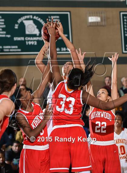 Thumbnail 3 in Incarnate Word Academy vs Kirkwood  (St. Joseph's Academy Shootout) photogallery.
