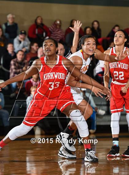 Thumbnail 1 in Incarnate Word Academy vs Kirkwood  (St. Joseph's Academy Shootout) photogallery.