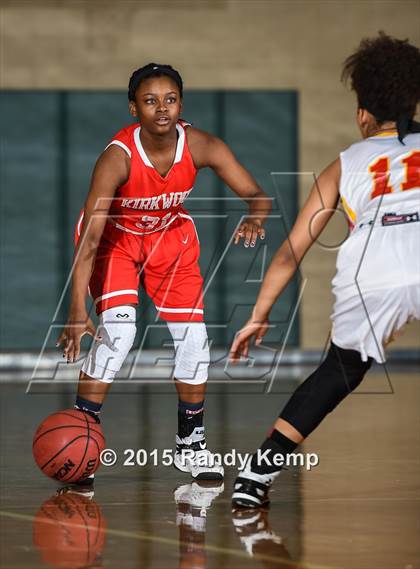Thumbnail 1 in Incarnate Word Academy vs Kirkwood  (St. Joseph's Academy Shootout) photogallery.