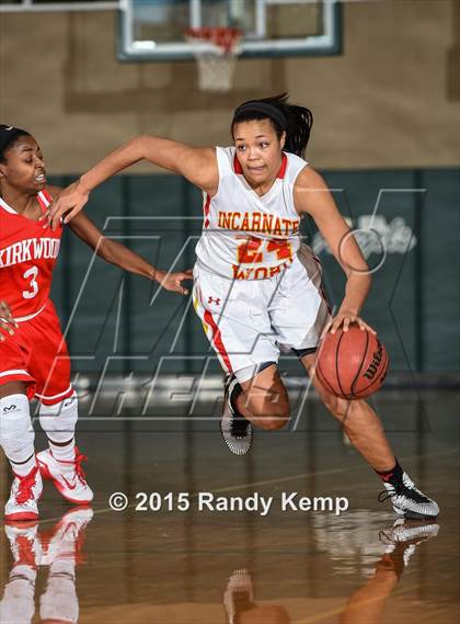 Thumbnail 3 in Incarnate Word Academy vs Kirkwood  (St. Joseph's Academy Shootout) photogallery.