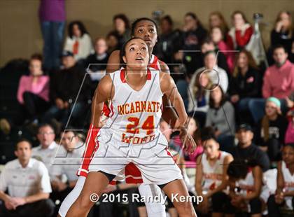 Thumbnail 2 in Incarnate Word Academy vs Kirkwood  (St. Joseph's Academy Shootout) photogallery.
