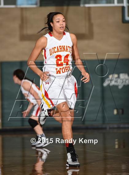 Thumbnail 2 in Incarnate Word Academy vs Kirkwood  (St. Joseph's Academy Shootout) photogallery.