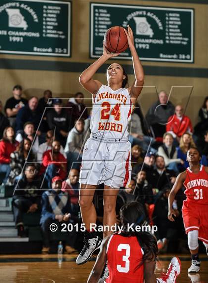 Thumbnail 3 in Incarnate Word Academy vs Kirkwood  (St. Joseph's Academy Shootout) photogallery.