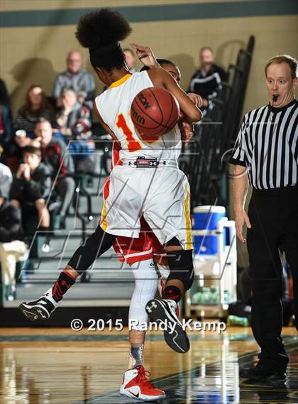 Thumbnail 1 in Incarnate Word Academy vs Kirkwood  (St. Joseph's Academy Shootout) photogallery.