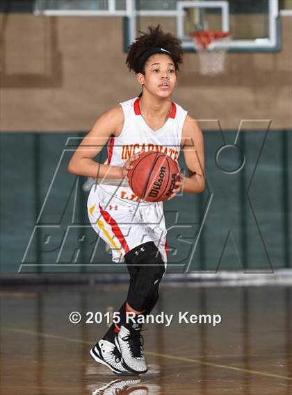 Thumbnail 1 in Incarnate Word Academy vs Kirkwood  (St. Joseph's Academy Shootout) photogallery.