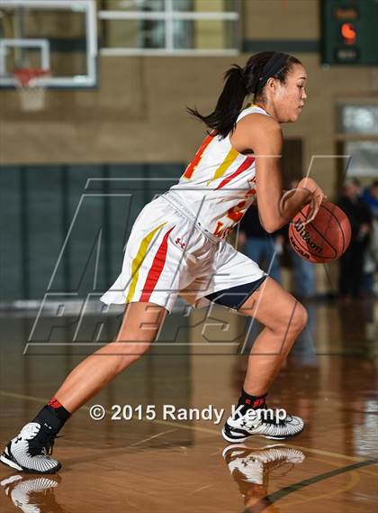Thumbnail 1 in Incarnate Word Academy vs Kirkwood  (St. Joseph's Academy Shootout) photogallery.