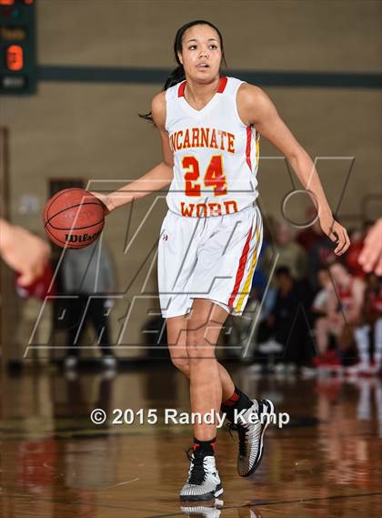 Thumbnail 3 in Incarnate Word Academy vs Kirkwood  (St. Joseph's Academy Shootout) photogallery.
