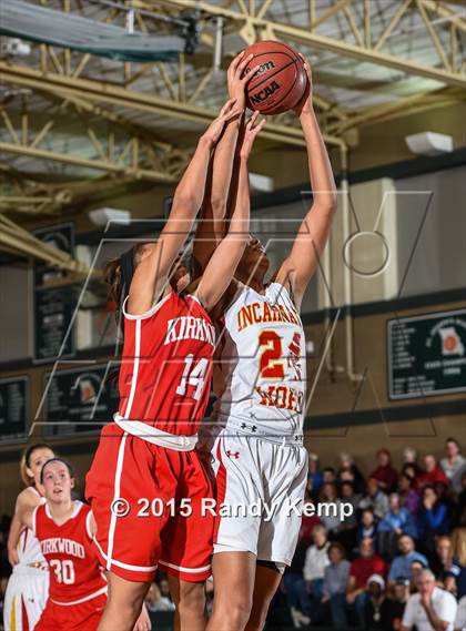 Thumbnail 1 in Incarnate Word Academy vs Kirkwood  (St. Joseph's Academy Shootout) photogallery.