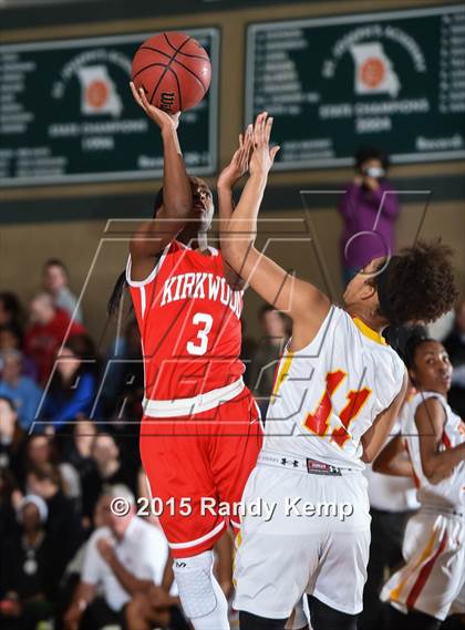 Thumbnail 2 in Incarnate Word Academy vs Kirkwood  (St. Joseph's Academy Shootout) photogallery.