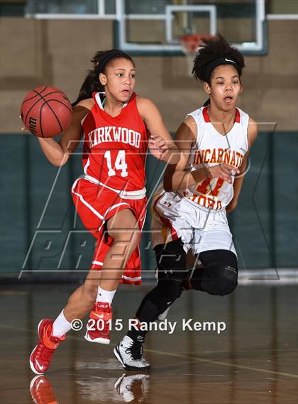 Thumbnail 2 in Incarnate Word Academy vs Kirkwood  (St. Joseph's Academy Shootout) photogallery.