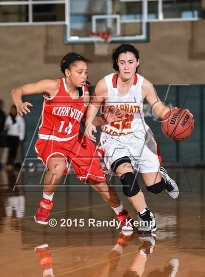 Thumbnail 3 in Incarnate Word Academy vs Kirkwood  (St. Joseph's Academy Shootout) photogallery.