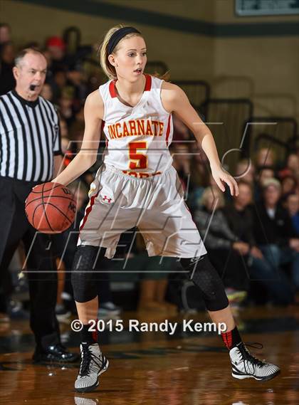 Thumbnail 1 in Incarnate Word Academy vs Kirkwood  (St. Joseph's Academy Shootout) photogallery.