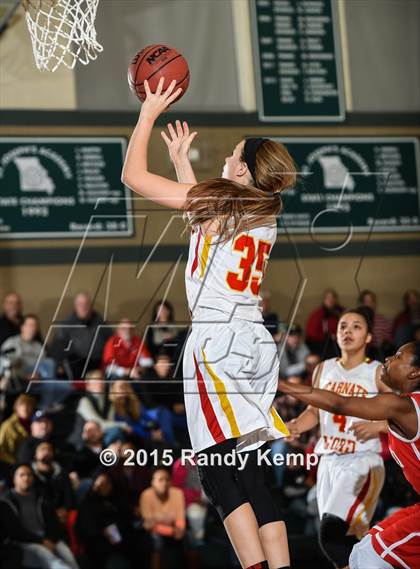 Thumbnail 1 in Incarnate Word Academy vs Kirkwood  (St. Joseph's Academy Shootout) photogallery.
