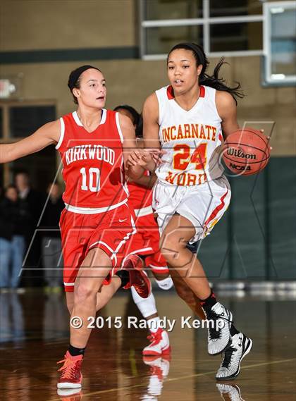 Thumbnail 2 in Incarnate Word Academy vs Kirkwood  (St. Joseph's Academy Shootout) photogallery.