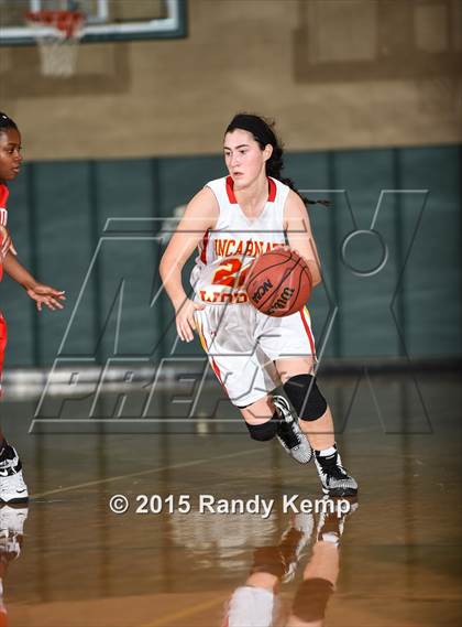 Thumbnail 1 in Incarnate Word Academy vs Kirkwood  (St. Joseph's Academy Shootout) photogallery.