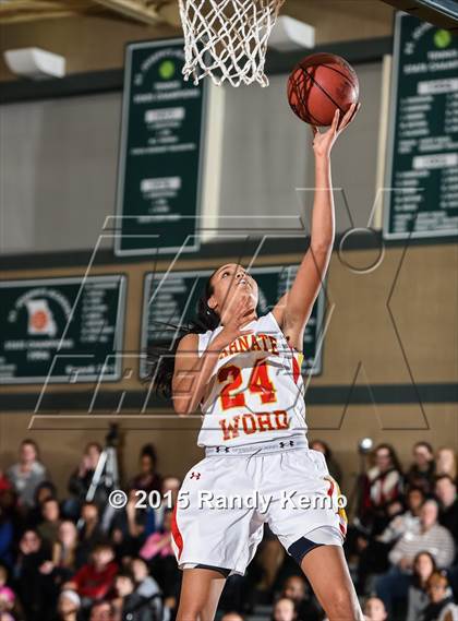 Thumbnail 2 in Incarnate Word Academy vs Kirkwood  (St. Joseph's Academy Shootout) photogallery.