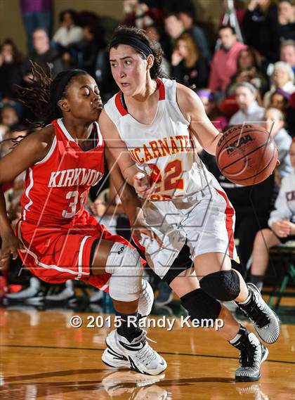 Thumbnail 1 in Incarnate Word Academy vs Kirkwood  (St. Joseph's Academy Shootout) photogallery.