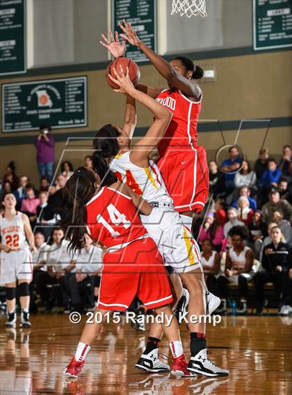 Thumbnail 1 in Incarnate Word Academy vs Kirkwood  (St. Joseph's Academy Shootout) photogallery.