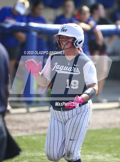 Thumbnail 3 in Flower Mound vs. Midway (UIL 6A Softball Div I State Semifinals) photogallery.