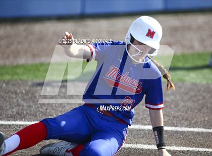 Thumbnail 3 in Flower Mound vs. Midway (UIL 6A Softball Div I State Semifinals) photogallery.