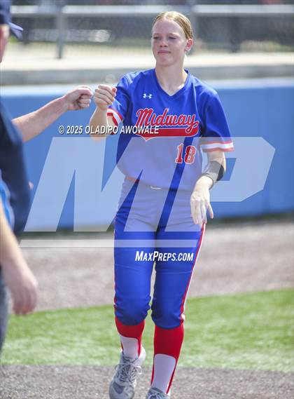 Thumbnail 3 in Flower Mound vs. Midway (UIL 6A Softball Div I State Semifinals) photogallery.