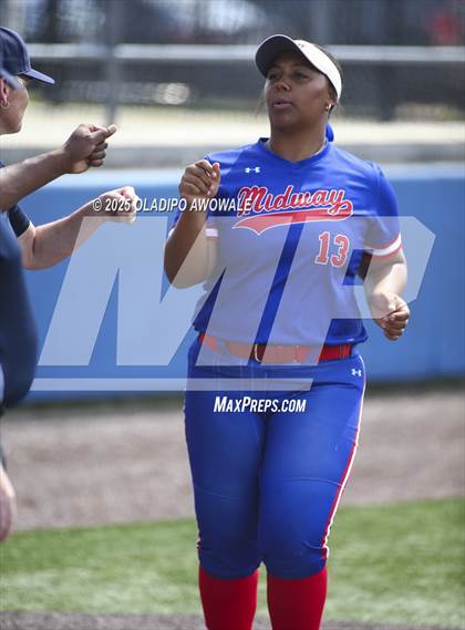 Thumbnail 1 in Flower Mound vs. Midway (UIL 6A Softball Div I State Semifinals) photogallery.