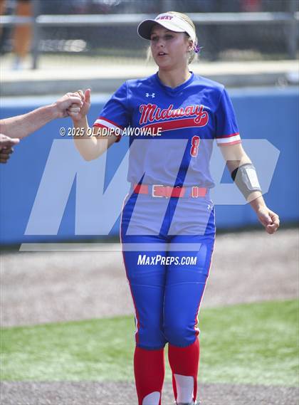 Thumbnail 3 in Flower Mound vs. Midway (UIL 6A Softball Div I State Semifinals) photogallery.