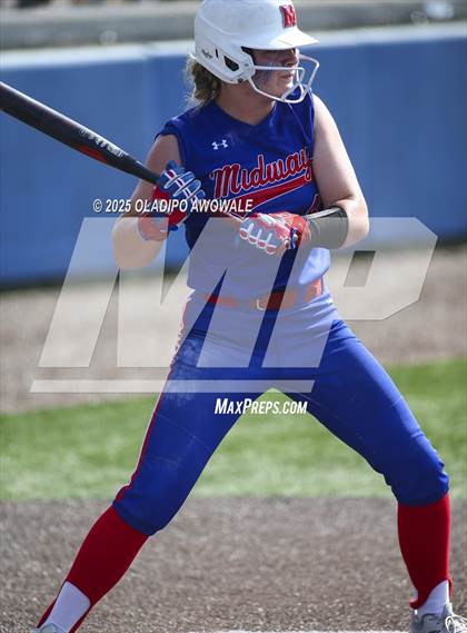 Thumbnail 2 in Flower Mound vs. Midway (UIL 6A Softball Div I State Semifinals) photogallery.