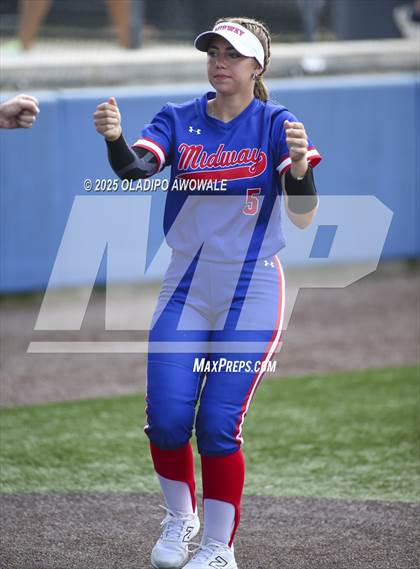 Thumbnail 3 in Flower Mound vs. Midway (UIL 6A Softball Div I State Semifinals) photogallery.