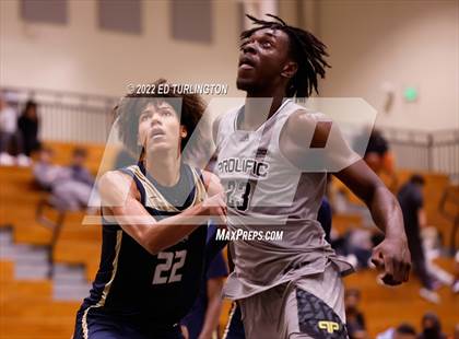 Thumbnail 3 in Calvary Christian Academy vs. Prolific Prep of Napa Christian (Holiday Hoopsgiving) photogallery.