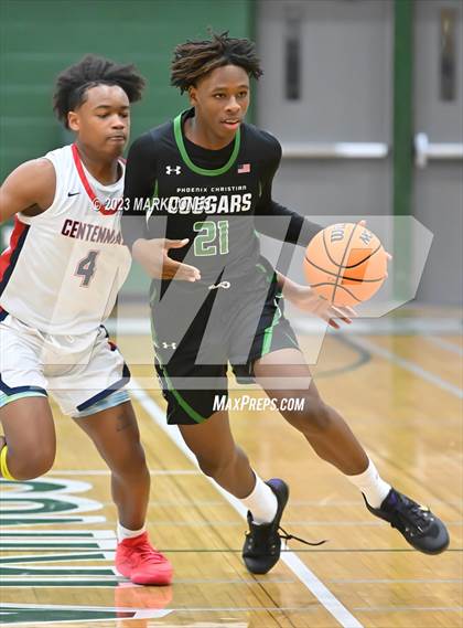 Thumbnail 1 in Phoenix Christian vs. Centennial (Sunnyslope Hoopsgiving Basketball Tournament) photogallery.
