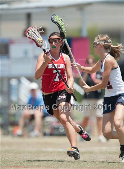 Thumbnail 2 in Ursuline Academy v Cy-Fair (D1 TGHSLL State Semifinal) photogallery.