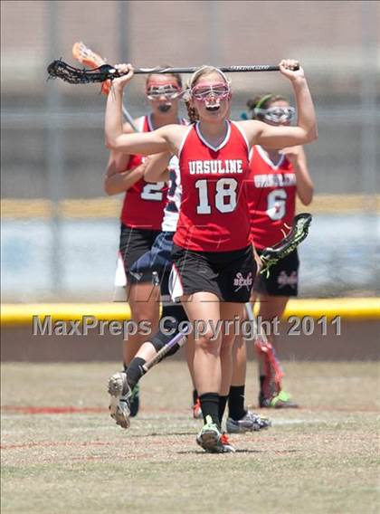 Thumbnail 3 in Ursuline Academy v Cy-Fair (D1 TGHSLL State Semifinal) photogallery.