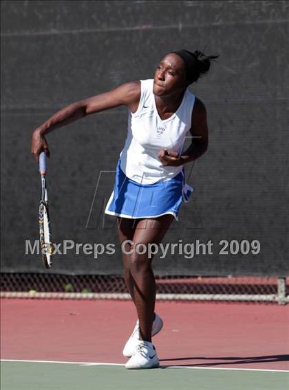 Thumbnail 2 in CIF LA City Section Individual Tennis Playoffs (Round 1 - 2) photogallery.